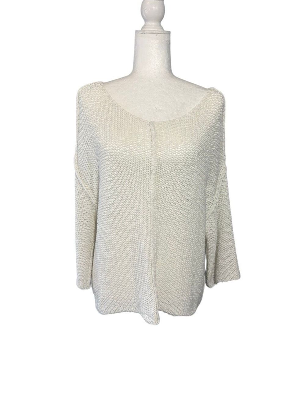 aerie oversized chunky knit Beach Sweater in white - XS